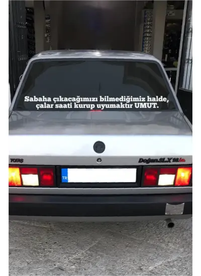 Oto Cam Yazı Sözleri Ticari-Servis-Dolmuş-Panelvan Uzun Sticker Model 11