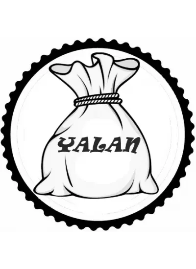 Bir Çuval Dolusu Yalan Tasarım Sticker 10 x 10 cm