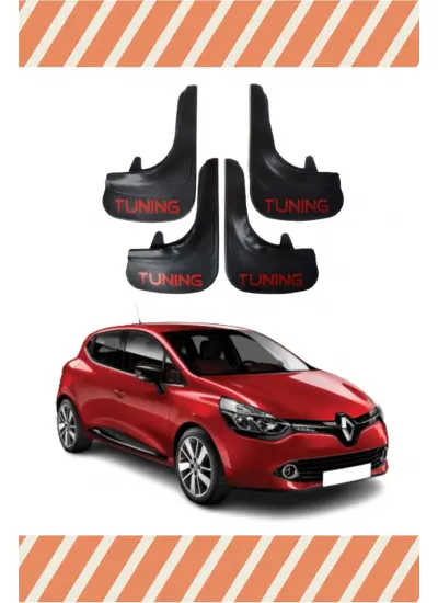 Renault Clio 4 Tunıng Yazılı 4Lü Tozluk Çamurluk Paçalık