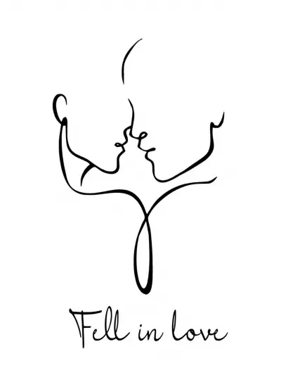 Fell in Love Sticker (Oto-Motor-Laptop-Duvar-Dekor) 10 x 18 cm