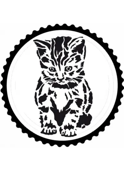 Düşünen Kedi Tasarım Sticker 30 x 30 cm