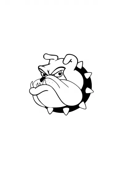 Sinirli Bulldog Sticker Duvar Dekor Sticker 40 x 40 cm