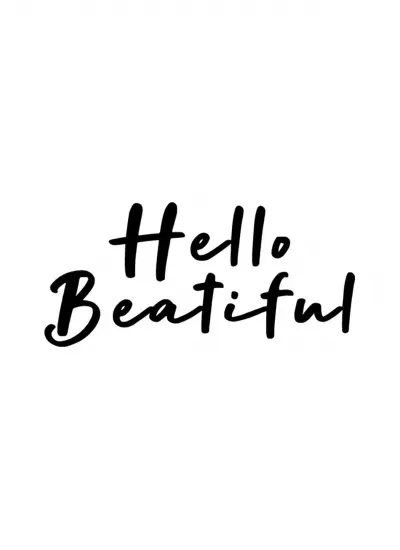 Hello Beatiful Sticker (Oto-Motor-Laptop-Duvar-Dekor) 10 x 5 cm