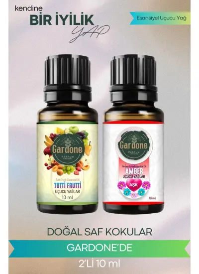 Tutti Frutti + Amber (Oda Kokusu Aroma Terapi Buhurdanlık/Difüzör Yağı) Set 2 Adet x 10 ml