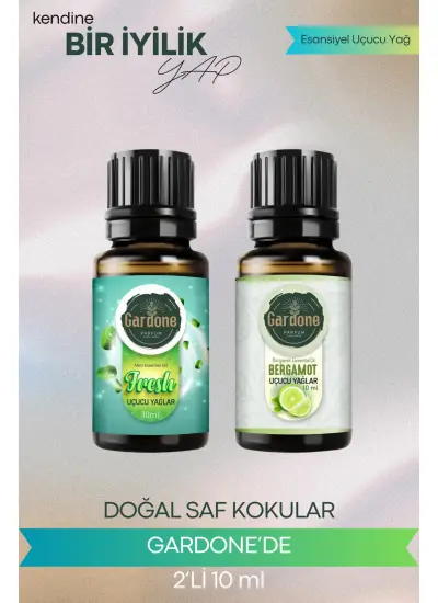 Fresh + Bergamot (Oda Kokusu Aroma Terapi Buhurdanlık/Difüzör Yağı) Set 2 Adet x 10 ml