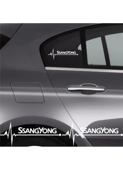 Ssangyong Tüm Modelleri İçin Uyumlu Aksesuar Oto Ritim Sticker 2 Adet 20 x 9 Cm