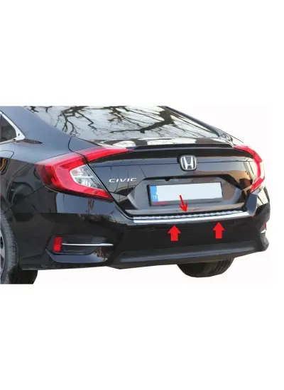 Arka Tampon Eşiği Krom Civic SD 2016 Ve Sonrası Modeller İçin