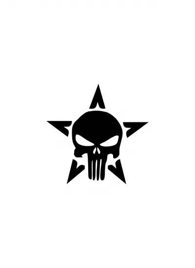 Punisher USArmy Sticker (Oto-Motor-Laptop-Duvar-Dekor) 20 x 20 cm