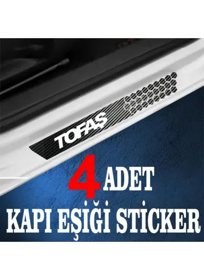 Tofaş özel Oto Kapı eşikleri Sticker Karbon 4 Adet