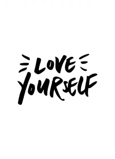 Love Yourself Sticker Duvar Dekor Sticker 40 x 24 cm