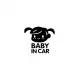 Baby in Car Sticker (Oto-Motor-Laptop-Duvar-Dekor) 10 x 9 cm