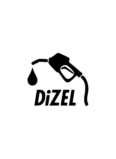 Dizel Pompa Sticker (Oto-Motor-Laptop-Duvar-Dekor) 10 x 10 cm