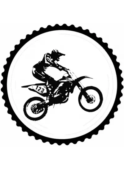 Moto Cross Tasarım Sticker 50 x 50 cm