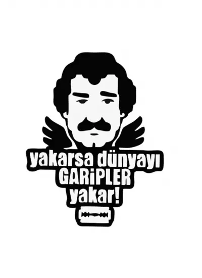 Yakarsa Dünyayı Garipler Yakar Tasarım Oto Cam Sticker 12 x 15 Cm