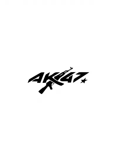 Ak47 Sticker (Oto-Motor-Laptop-Duvar-Dekor) 10 x 4 cm