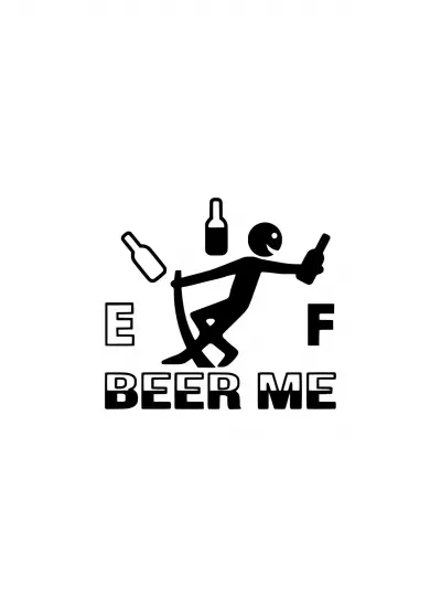 Beer Me Sticker Duvar Dekor Sticker 40 x 36 cm