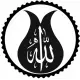 Lale Motifli Allah Lafz ı Şerifi Sticker 20 x 20 cm