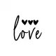 Love ve Kalpler Sticker (Oto-Motor-Laptop-Duvar-Dekor) 20 x 18 cm