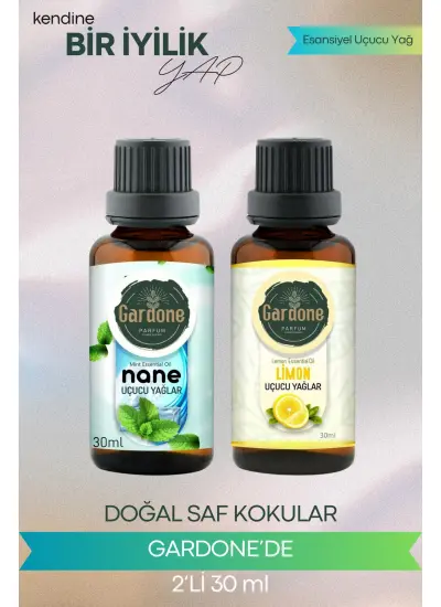 Nane + Limon (Oda Kokusu Aroma Terapi Buhurdanlık/Difüzör Yağı) Set 2 Adet x 30 ml