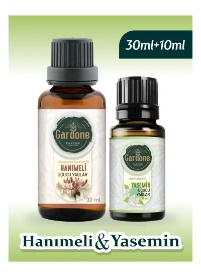 Hanımeli 30 ml + Yasemin 10 ml (Oda Kokusu Aroma Terapi Buhurdanlık/Difüzör Yağı) Set 2 Adet