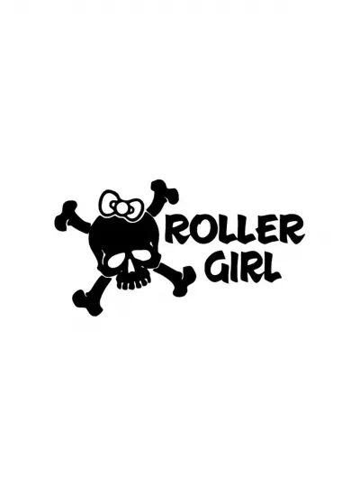 Roller Girl Sticker (Oto-Motor-Laptop-Duvar-Dekor) 10 x 5 cm