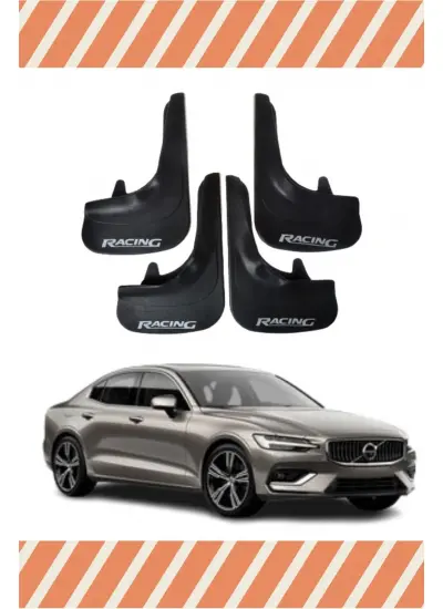 Volvo S 60 Racing Yazılı 4Lü Tozluk Çamurluk Paçalık