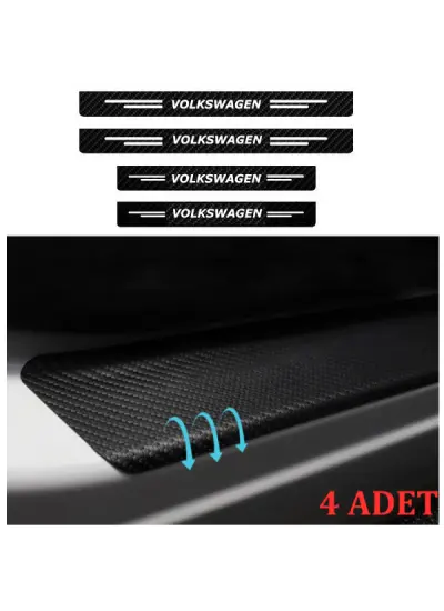 Volkswagen Bora İçin Uyumlu Aksesuar Oto Kapı Eşiği Sticker Karbon 4 Adet