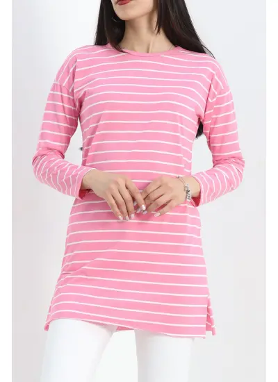 Çizgili Tunik Pembe - 11313.1567.