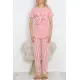 Desenli Pijama Takımı Pembe - 18735.1567.