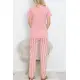 Desenli Pijama Takımı Pembe - 18735.1567.