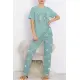 Desenli Pijama Takımı Mint - 18735.1567.