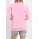 Bisiklet Yaka Sweat Pembe - 3042.275.