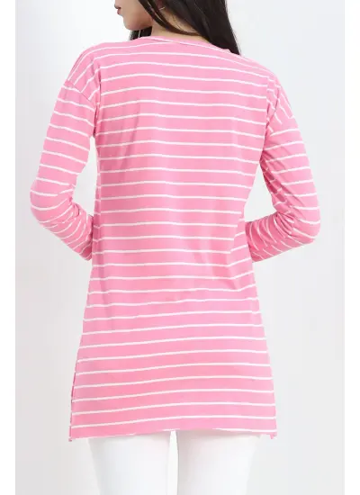 Çizgili Tunik Pembe - 11313.1567.