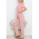 Desenli Pijama Takımı Pembe - 18735.1567.