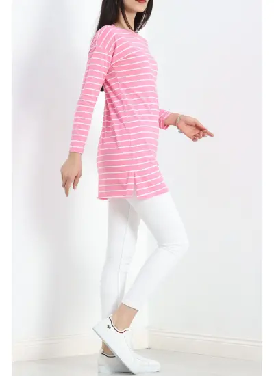 Çizgili Tunik Pembe - 11313.1567.