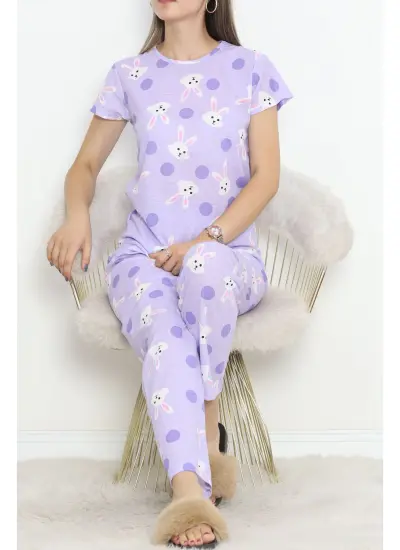 Desenli Pijama Takımı Açıklila - 130.1287.