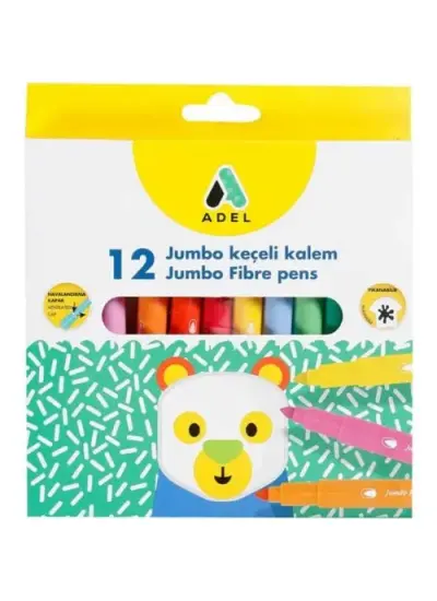 Adel Jumbo Keçeli Kalem 12 Renk 12 li