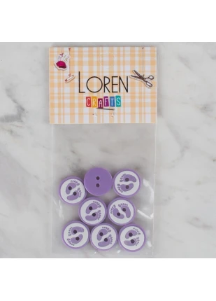 Loren Crafts lila 8 li ayak izi düğme - 437