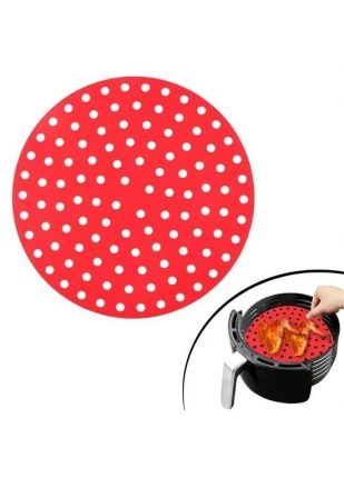 Gunkes® Renkli Isıya Dayanıklı Yıkanılabilir Silikon Fırın Ve Airfryer Yuvarlak Pişirme Matı 23 Cm