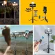 BUFFER® Kendiliğinden Işıklı Masaüstü Tripod Olabilen Telefon Tutuculu Kablosuz Kumandalı Selfie Çubuğu