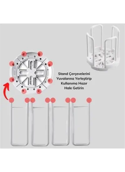BUFFER® Tabak Bardak Kase Standı Bulaşık Kurutma Tutucu Mutfak Düzenleyici Organizatör