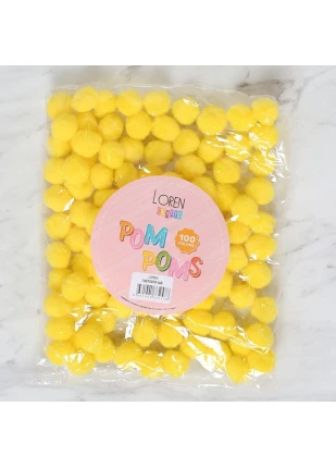 LOREN CRAFTS 2 CM 100 ADET SARI PONPON