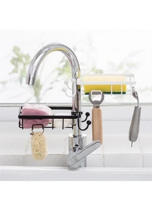 Gunkes® Paslanmaz Çelik Mutfak Banyo Musluğuna Sabitlenebilir Sabunluk