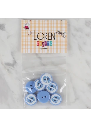 Loren Crafts mavi 8 li ayak izi düğme - 441