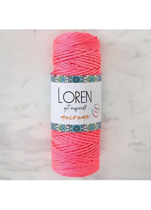 Loren Macrame Neon Pembe El Örgü İpi - L116