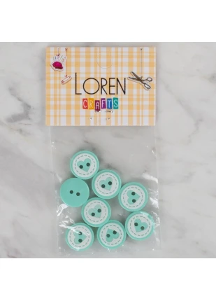 Loren Crafts yeşil 8 li kalp düğme - 477
