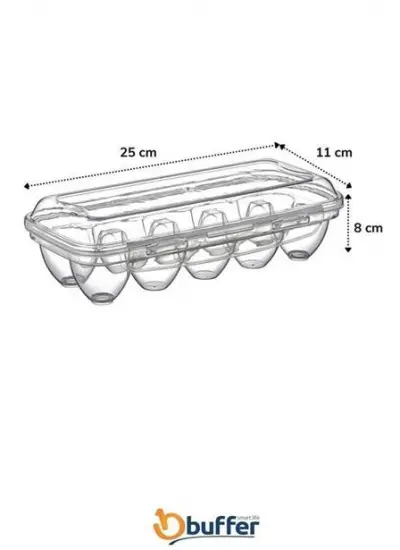 BUFFER® 10 Bölmeli Kilitli Kapaklı Yumurtalık Saklama Kutusu YU110