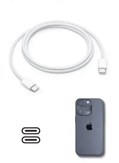 BUFFER® Apple 15/15 Pro Type-C to Type-C Hasır Örgü Hızlı Şarj Kablosu (1m)