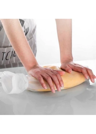 Gunkes® Büyük  Hamur Torbası  Silikon Şeffaf Hamur Yoğurma Torbası Ekmek Makarna Mantı  Hamuru Kolay