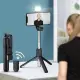 BUFFER® Kendiliğinden LED Işıklı Kumandalı Uzayabilen Selfie Çubuğu,Masa Üstü Tripod